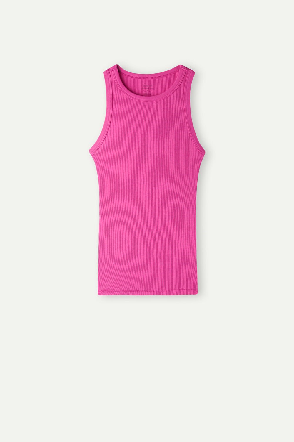 Pink - 206j - Valentine Pink Intimissimi Ribbed Tank Top in Supima® Cotton | RYCA-21085