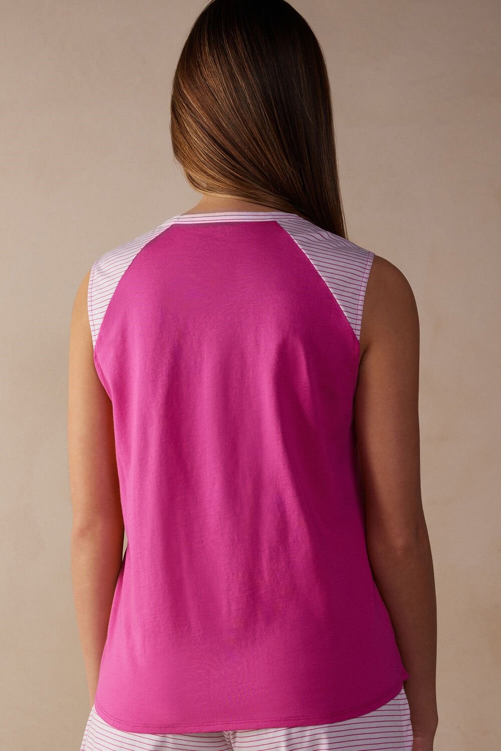 Pink - 206j - Valentine Pink Intimissimi Strawberry Milkshake Tank Top in Supima® Ultrafresh Cotton | UDPH-75134