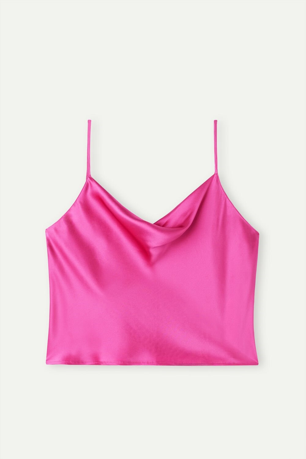 Pink - 206j - Valentine Pink Intimissimi Silk Crop Camisole | VJCG-20981