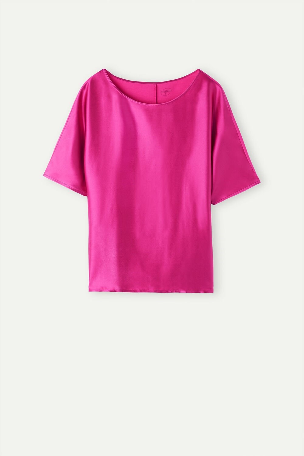 Pink - 206j - Valentine Pink Intimissimi Short Sleeve Silk and Modal Top | ZMNS-52136