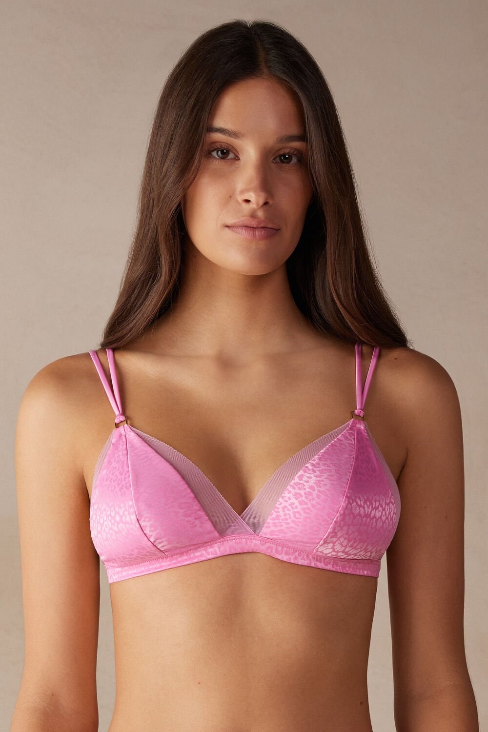 Pink - 207j - Candy Pink Intimissimi Cool Minimal Emma Triangle Bra | WGIE-52903