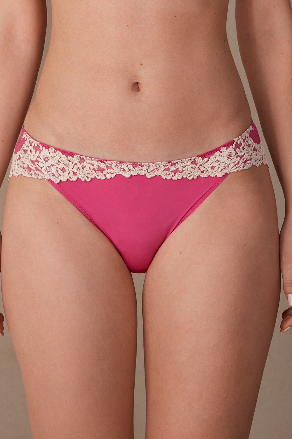 Pink - 213j - Valentine Pink / Ivory Intimissimi Pretty Flowers Panties | GXFN-17086