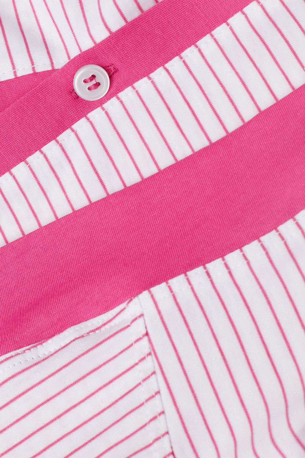 Pink - 247j - Valentine Pink Stripe Intimissimi Strawberry Milkshake Short Sleeve Top in Supima® Ultrafresh Cotton | LXKO-40381