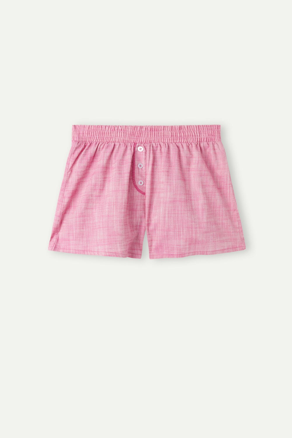 Pink - 248j - Chambray Valentine Pink Intimissimi Strawberry Milkshake Shorts in Cotton Cloth | UDYM-38751