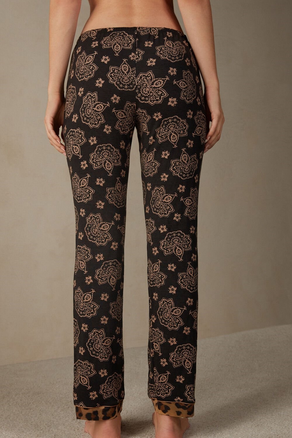 Print - 146j - Black Paisley / Animal Print Intimissimi Lady Animalier Modal Pants | KYWR-63058