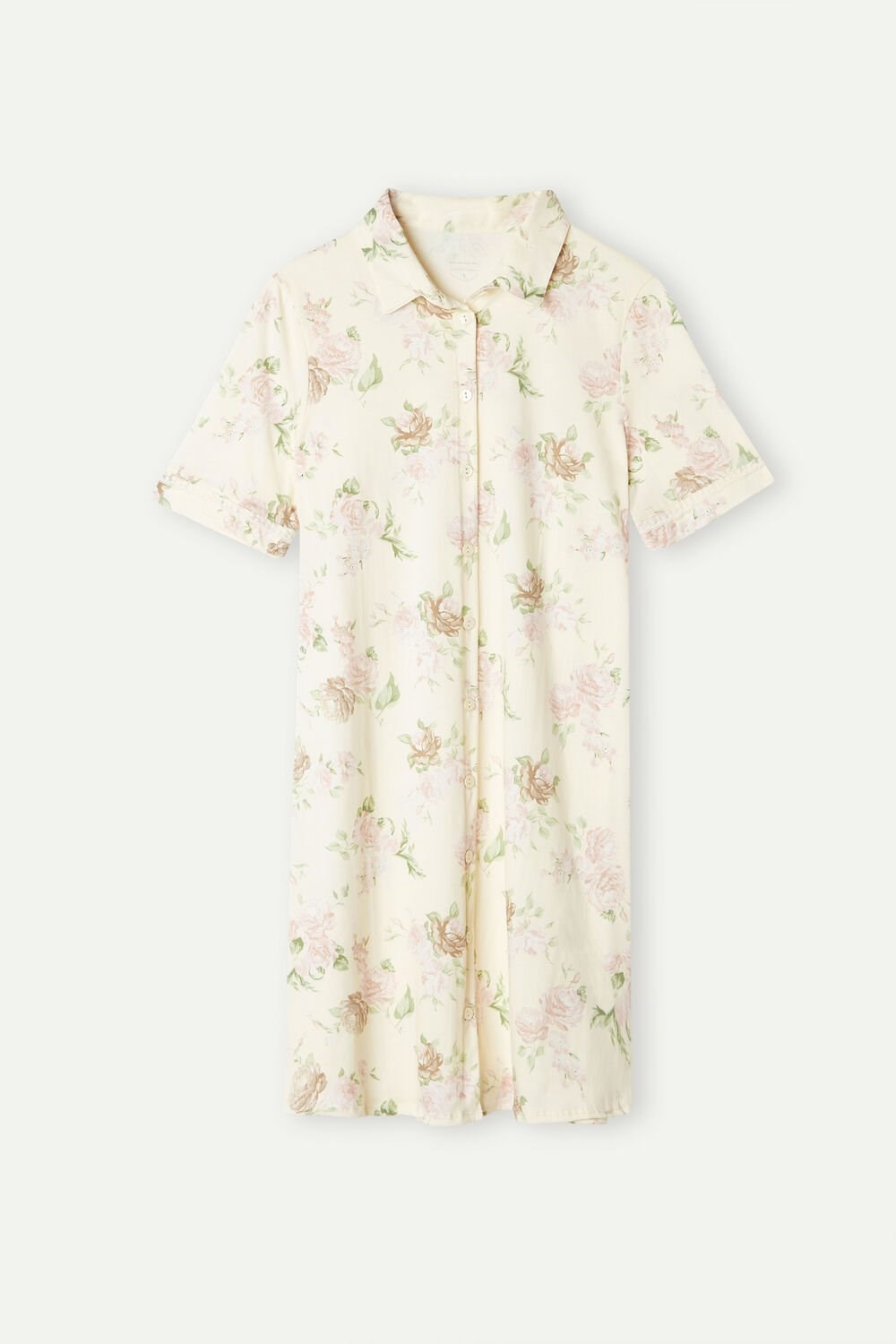 Print - 205j - Scent Of Roses Print Intimissimi Scent of Roses Cotton Nightshirt | XADT-14260