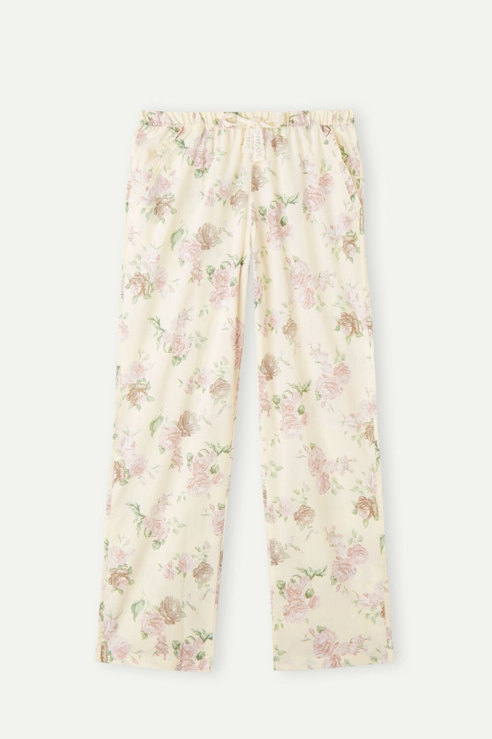 Print - 205j - Scent Of Roses Print Intimissimi Scent of Roses Full Length Cotton Cloth Pants | YQBT-31956