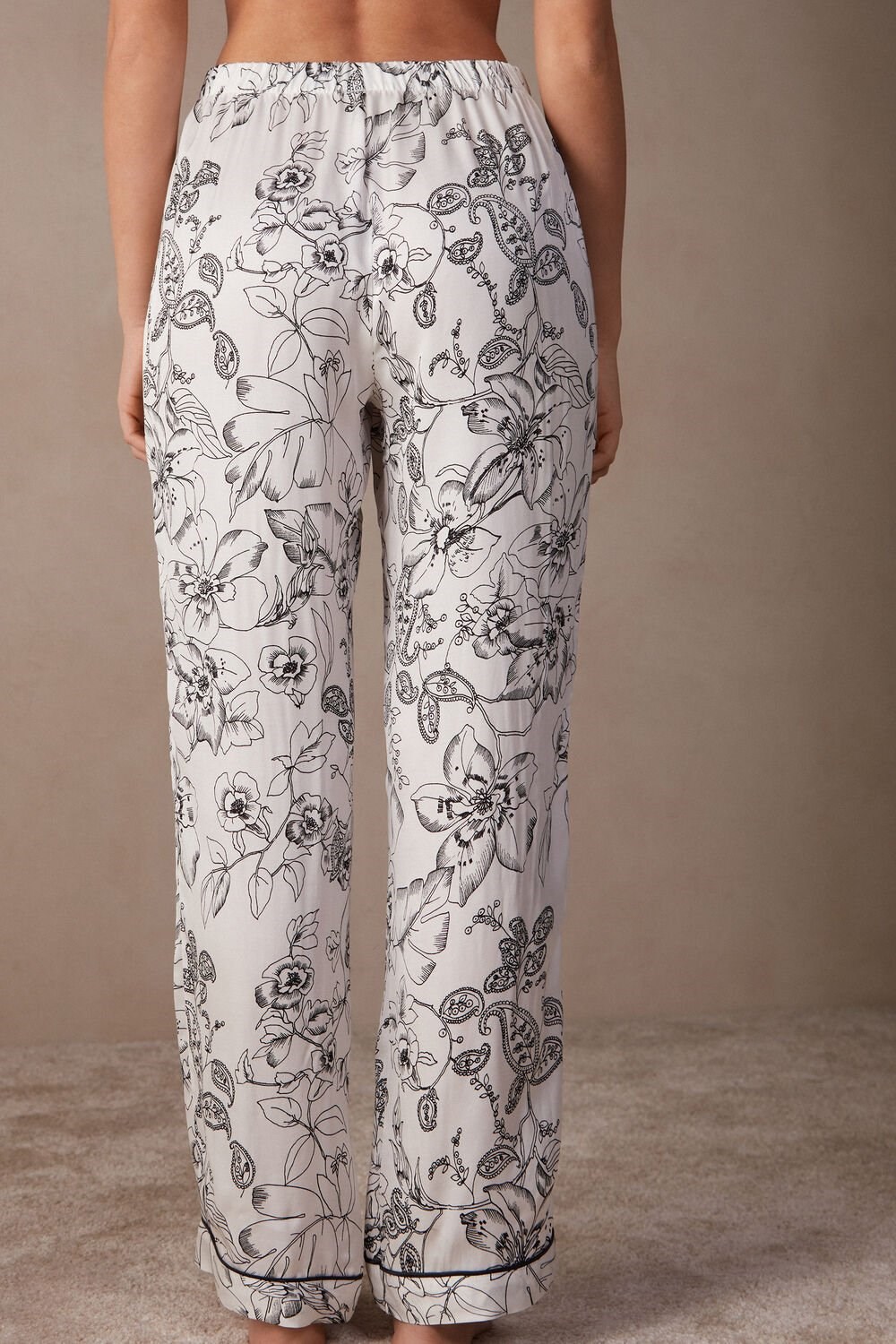 Print - 223j - Pure Joy Print Intimissimi Pure Joy Full Length Satin Pants | NSZM-50847