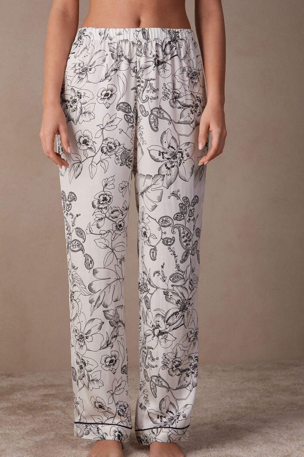 Print - 223j - Pure Joy Print Intimissimi Pure Joy Full Length Satin Pants | NSZM-50847