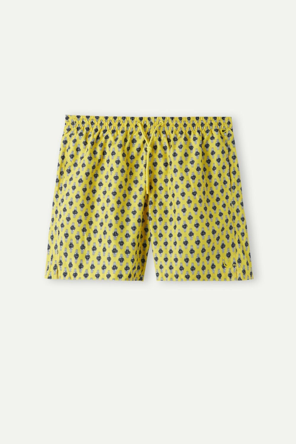 Print - 267j - Yellow Watch Microprint Intimissimi Micro Watch Print Swim Trunks | IGDP-82159