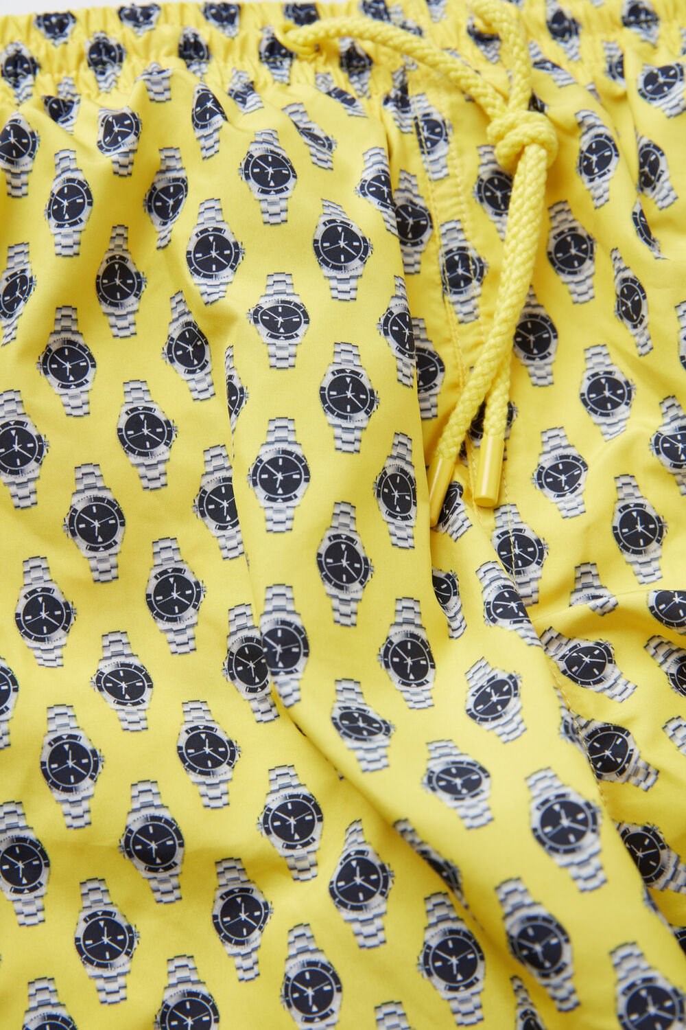 Print - 267j - Yellow Watch Microprint Intimissimi Micro Watch Print Swim Trunks | IGDP-82159