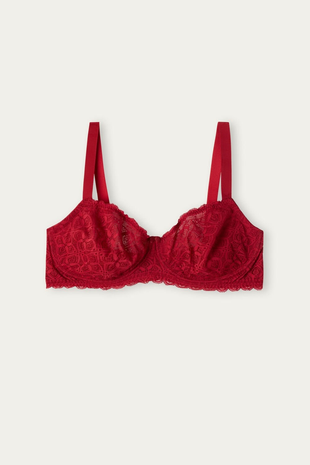 Red - 1473 - Red Intimissimi Daniela Balconette Bra in Lace | RUDK-90617