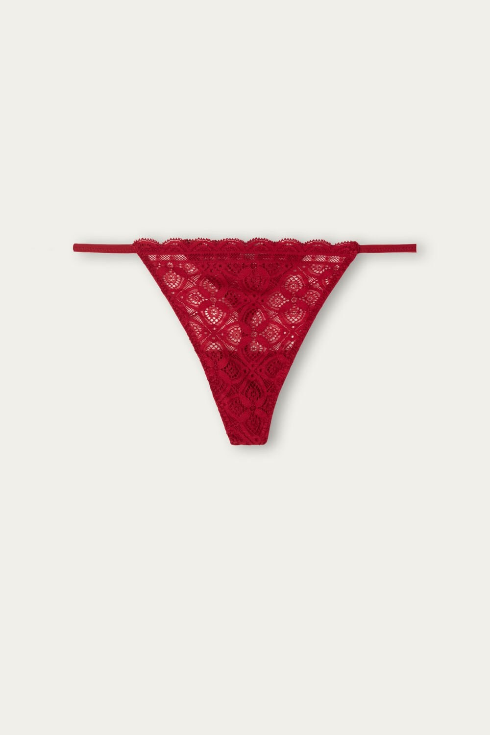 Red - 1473 - Red Intimissimi Lace String Thong | APQU-05467