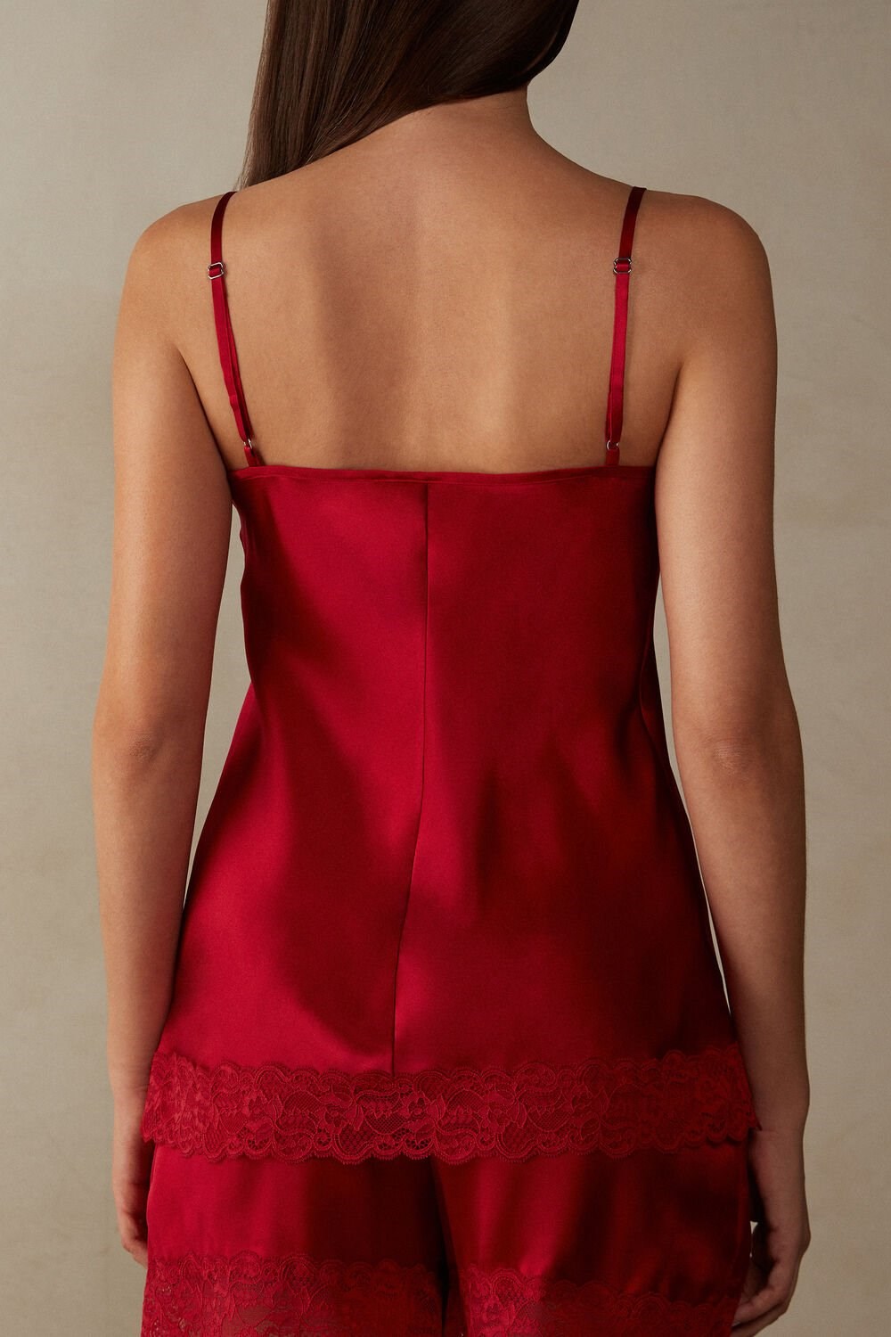 Red - 1473 - Red Intimissimi Lace and Silk Top | JOLP-54802