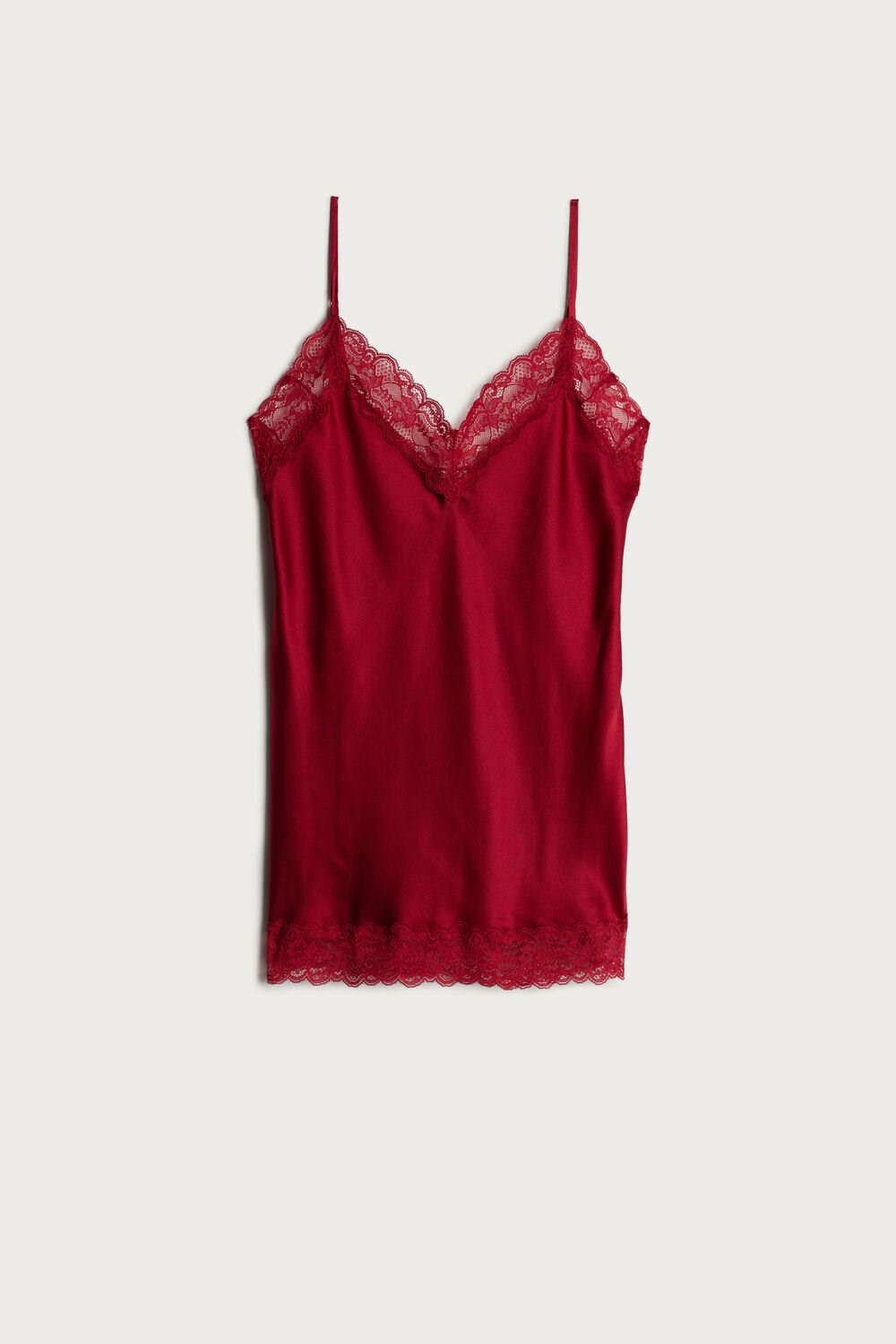 Red - 1473 - Red Intimissimi Lace and Silk Top | JOLP-54802