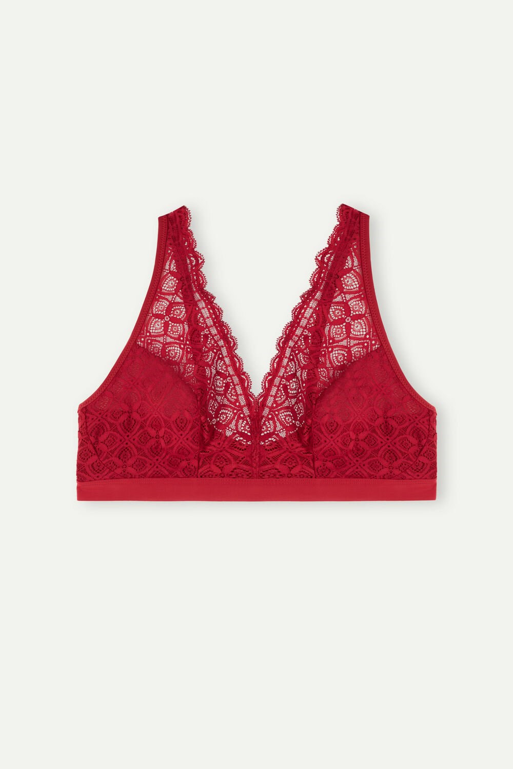 Red - 1473 - Red Intimissimi Lara Triangle Bra in Lace | BIHO-42607