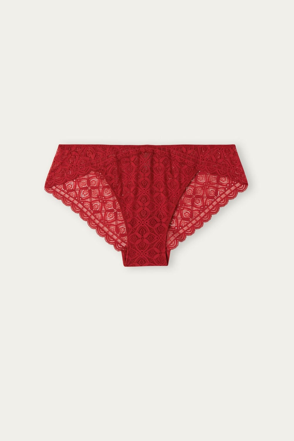 Red - 1473 - Red Intimissimi Low Rise Lace Panties | KARJ-74653