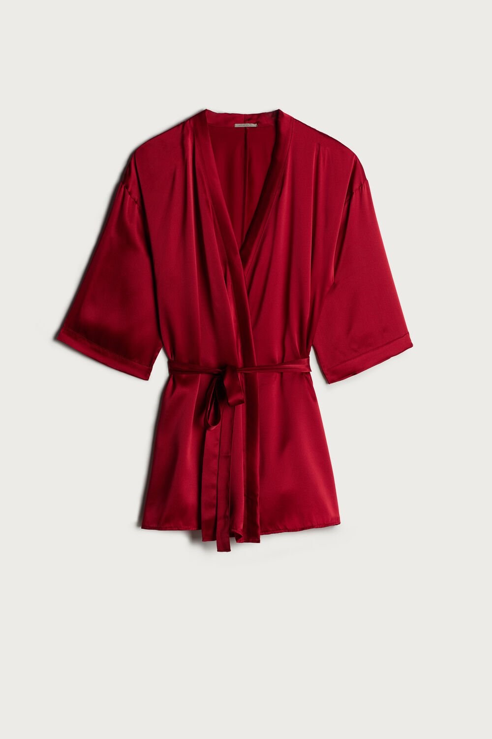 Red - 1473 - Red Intimissimi Silk Kimono | PCGE-72084