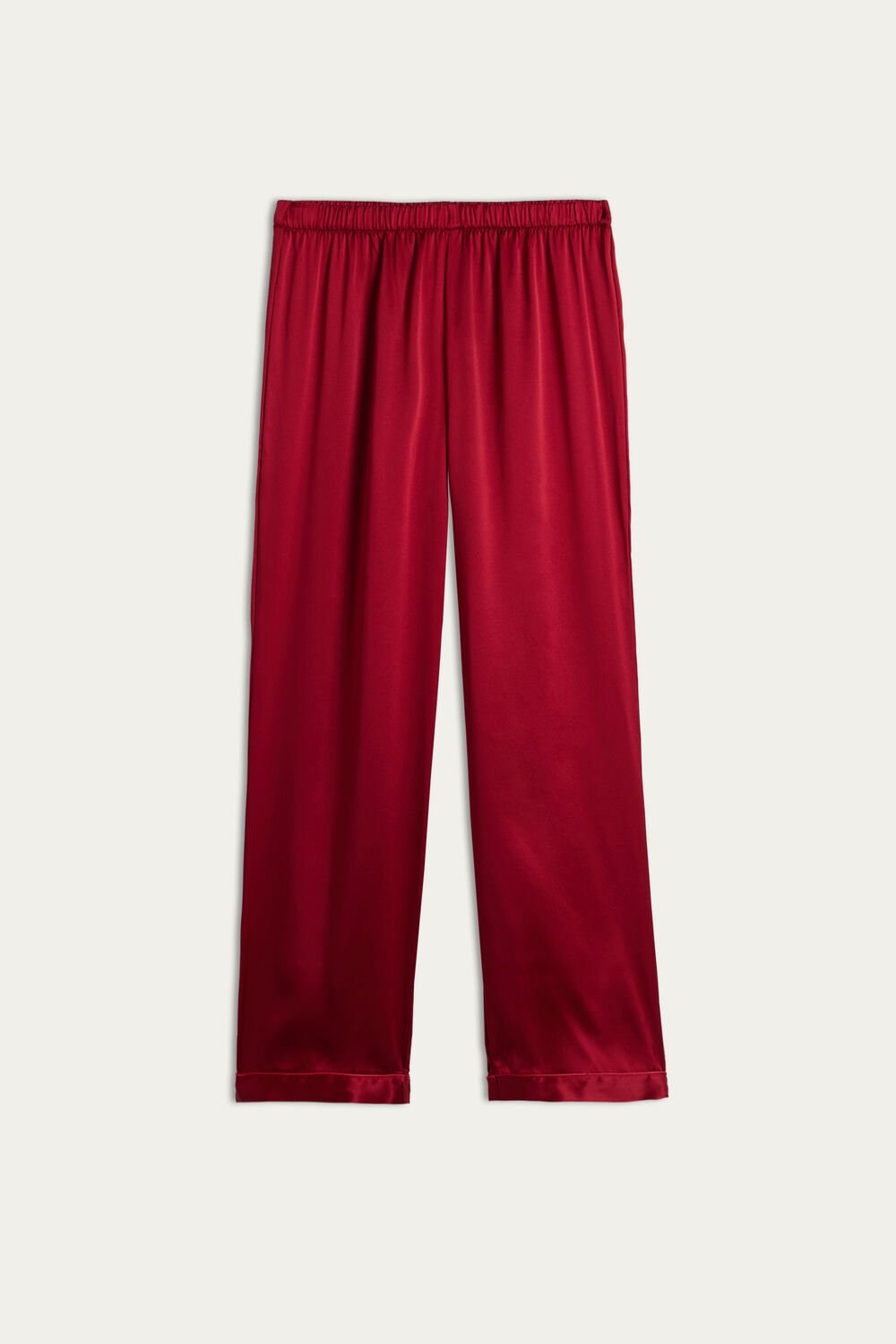 Red - 1473 - Red Intimissimi Silk Satin Pajama Pants | LMBD-23687