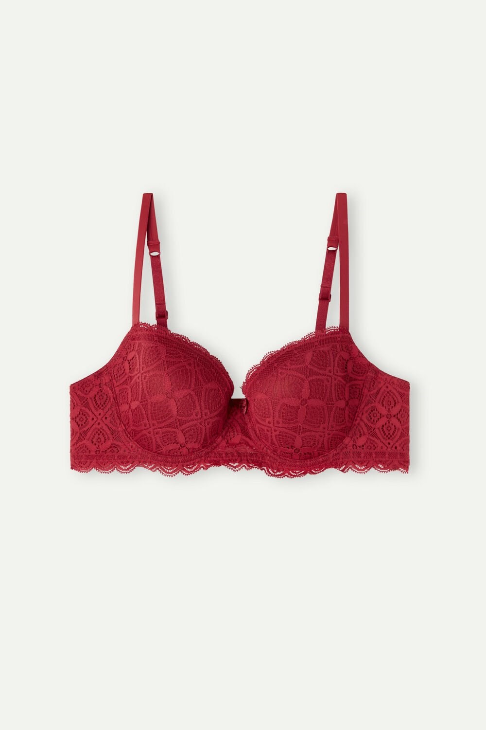 Red - 1473 - Red Intimissimi Sofia Balconette Bra in Lace | JQAK-21836