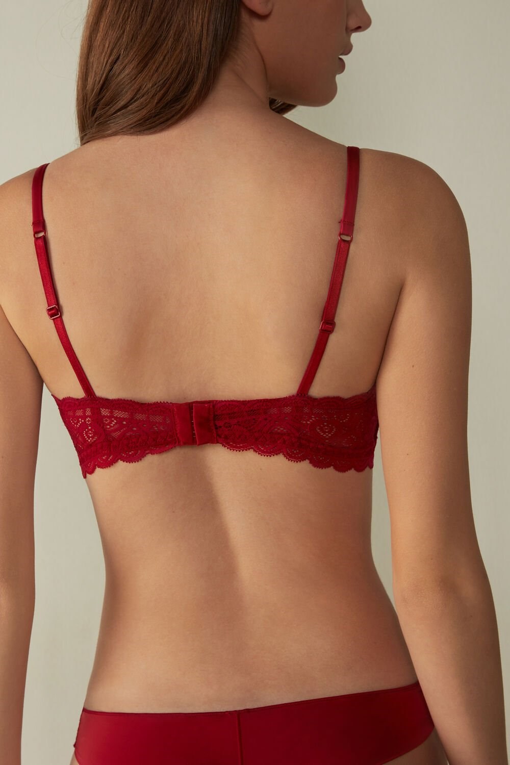 Red - 1473 - Red Intimissimi Tiziana Triangle Bra in Lace | XBVI-92046