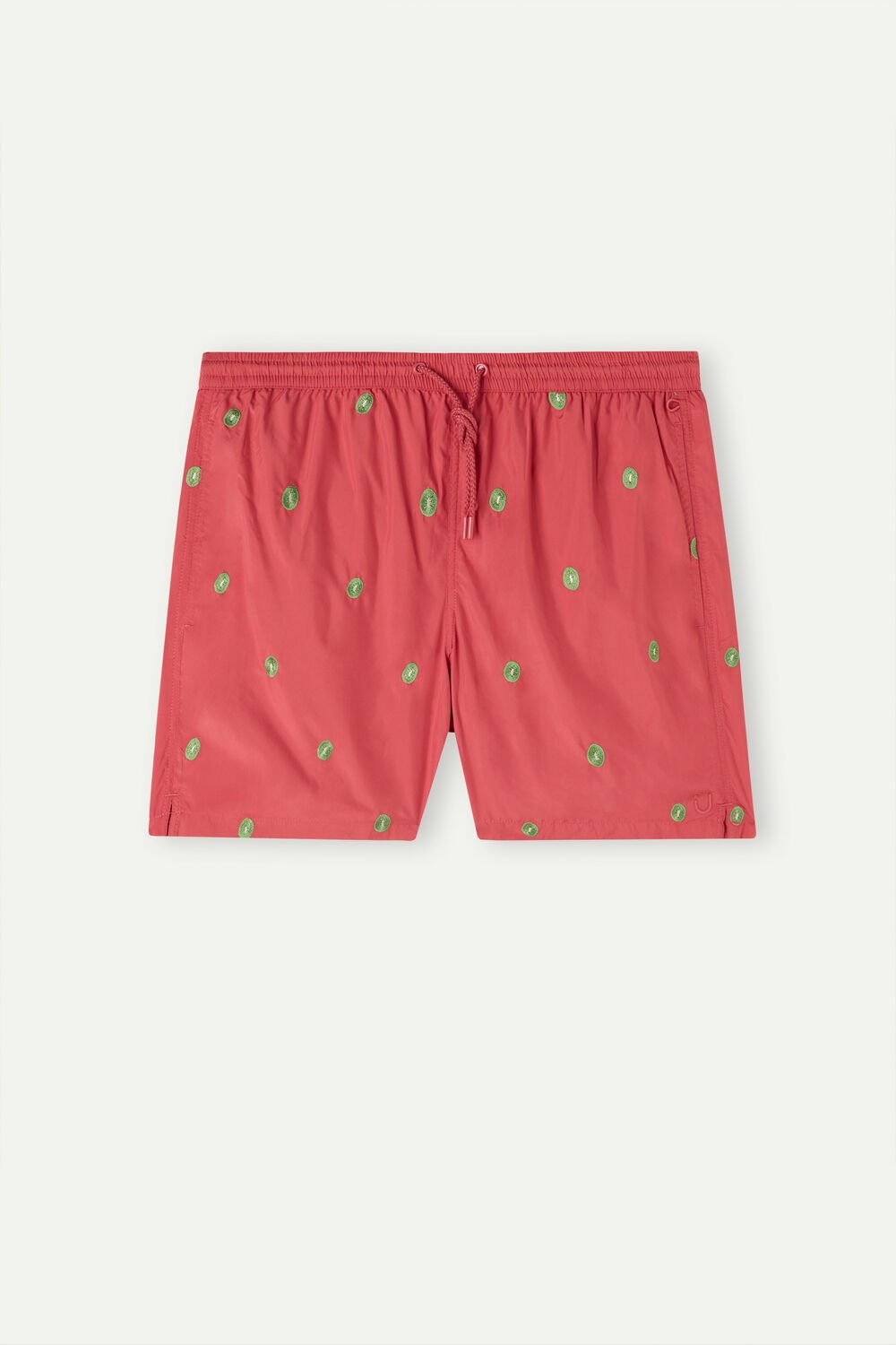 Red - 259j - Dark Pink Kiwi Embroidery Intimissimi Embroidered Kiwi Swim Trunks | SADR-59612