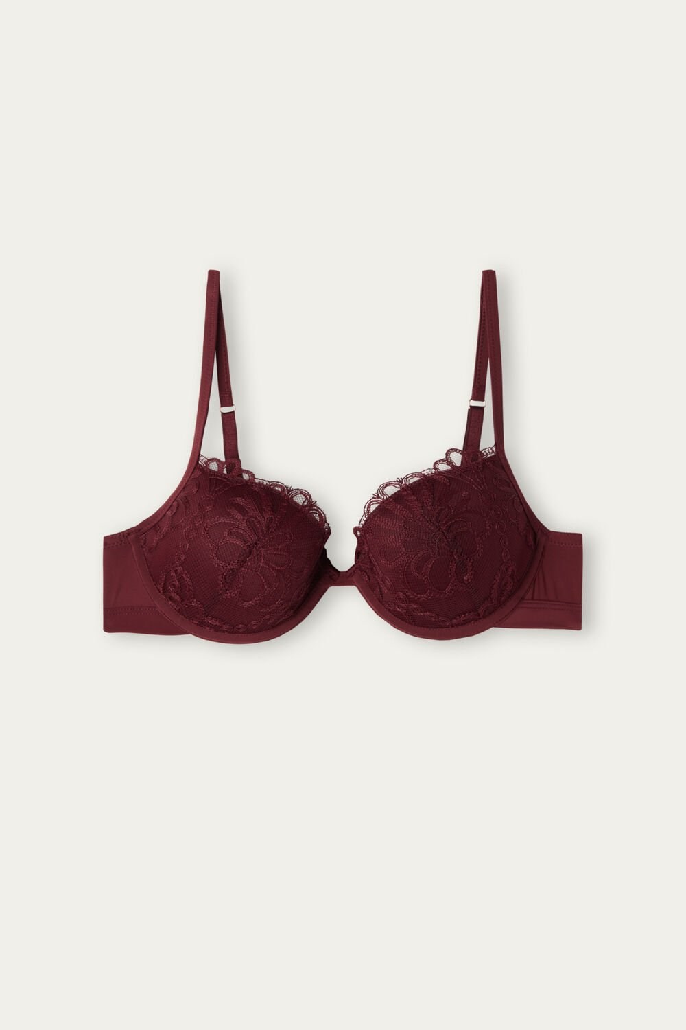 Red - 741i - Dark Red Intimissimi Romantic Life Bellissima Push-up Bra | BCAG-49560