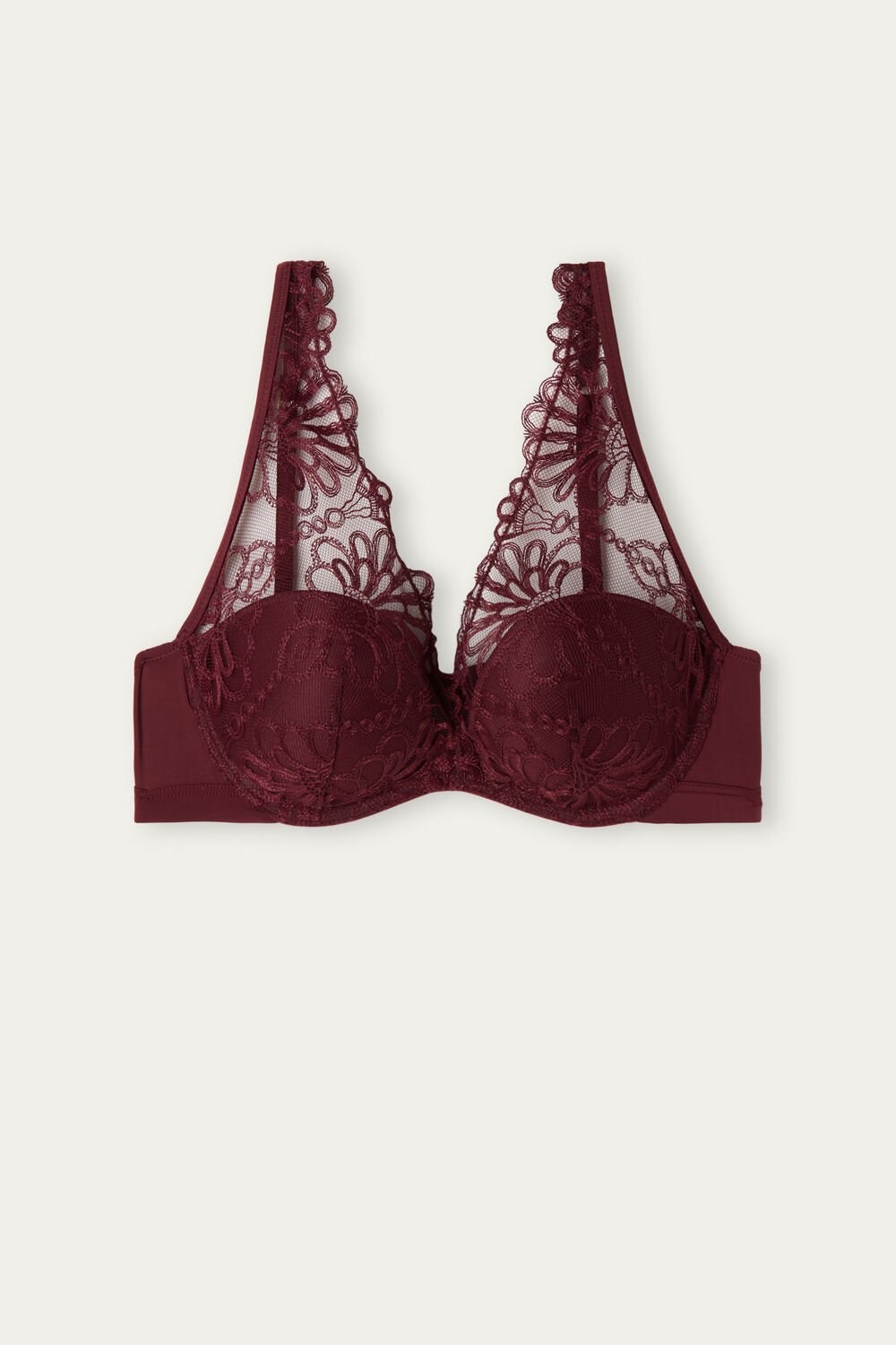 Red - 741i - Dark Red Intimissimi Romantic Life Giorgia Balconette Bra | GYHT-84206