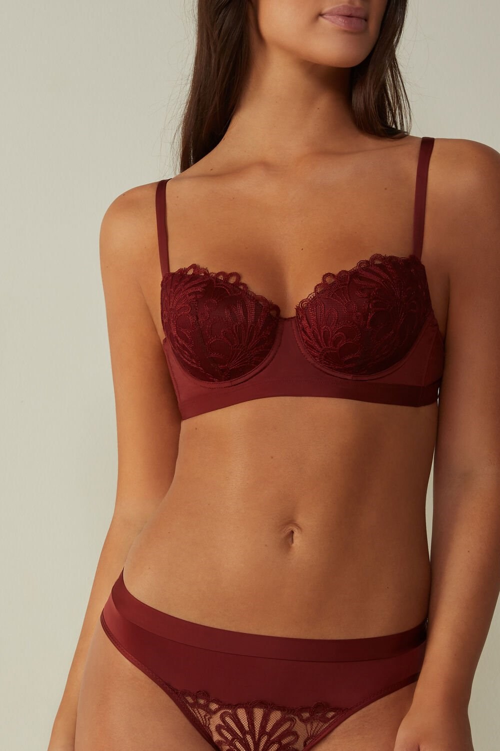 Red - 741i - Dark Red Intimissimi Romantic Life Sofia Balconette Bra | RPIH-08372