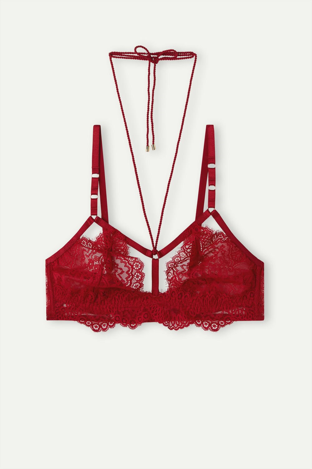 Red - 9888 - Candy Apple Red Intimissimi Loosen Heartstrings Triangle Bra | UTDJ-50724