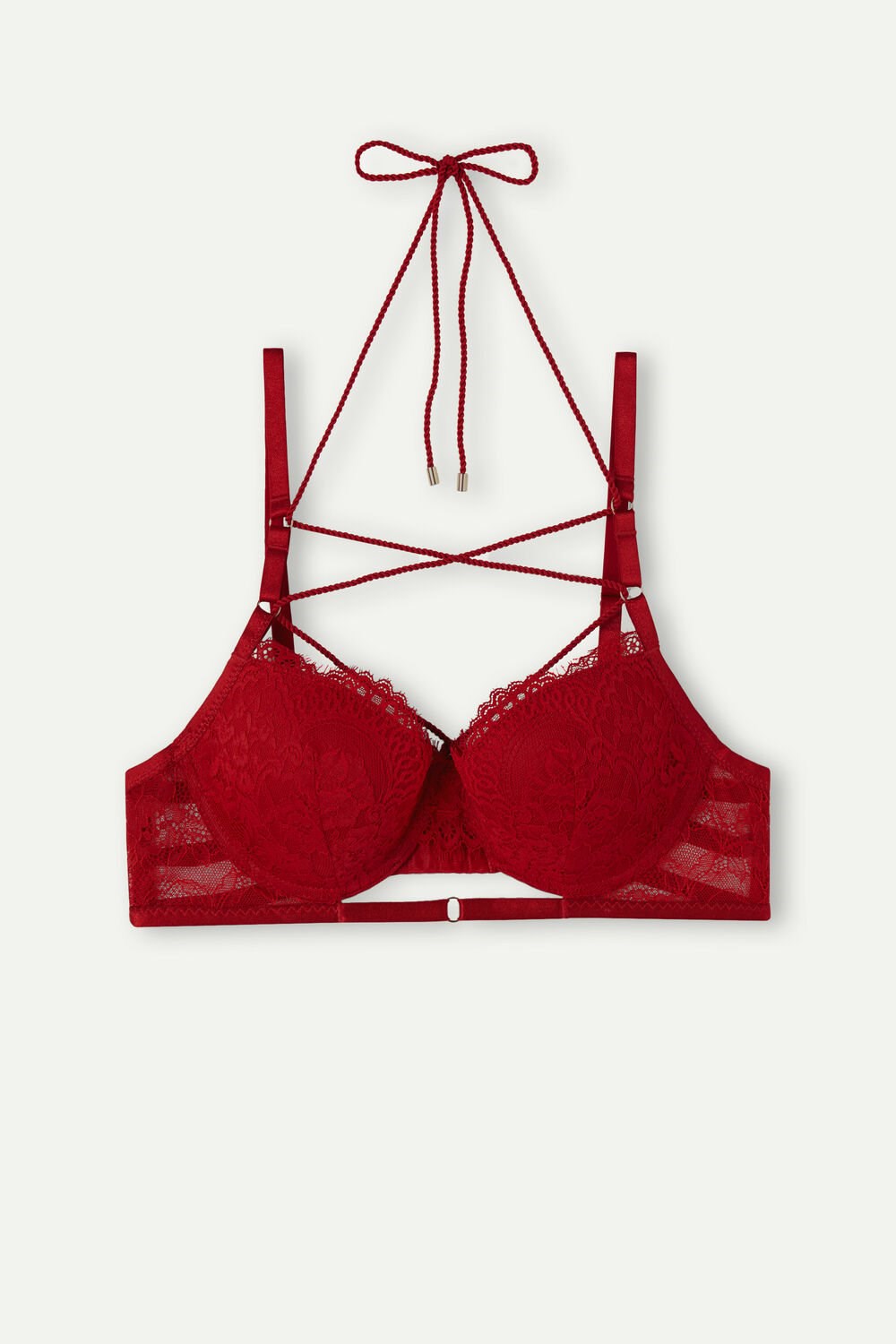 Red - 9888 - Candy Apple Red Intimissimi Loosen Heartstrings Sofia Balconette Bra | WOJE-82350