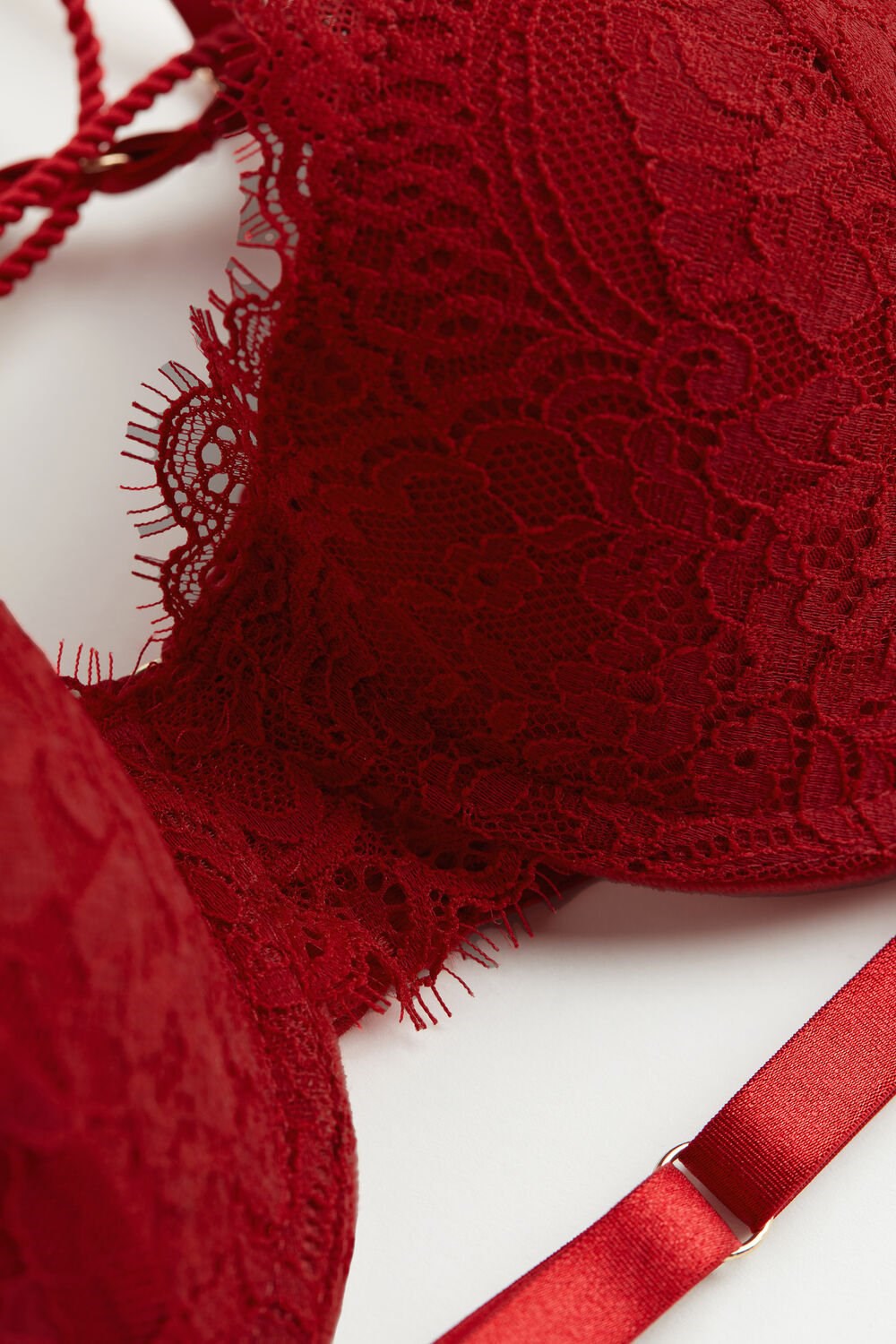 Red - 9888 - Candy Apple Red Intimissimi Loosen Heartstrings Sofia Balconette Bra | WOJE-82350