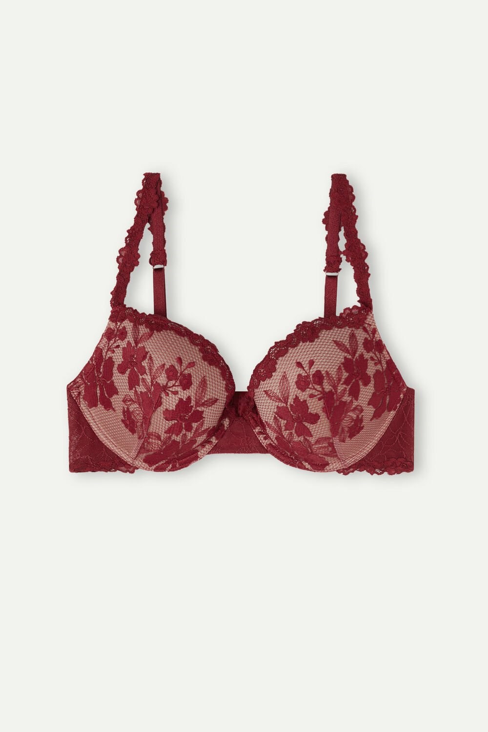 Red - 993i - Ribbon Red Intimissimi In Full Bloom Elettra Super Push-up Bra | AUWX-56813