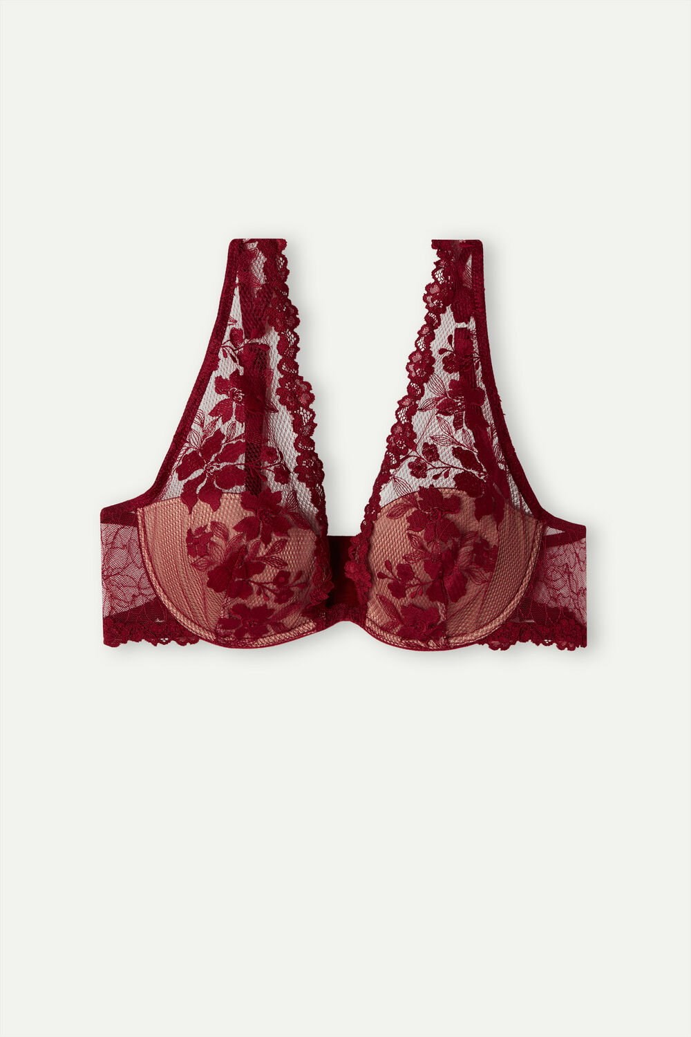 Red - 993i - Ribbon Red Intimissimi In Full Bloom Elena Balconette Bra | DAKY-26543