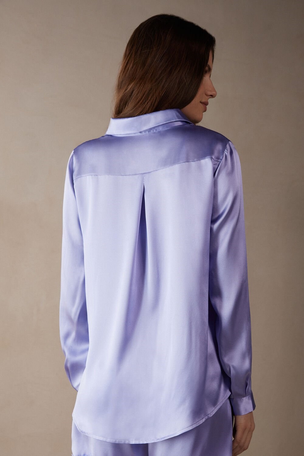 Violet - 212j - Sweet Lavender Intimissimi Long Sleeve Silk Shirt | RNWJ-28713