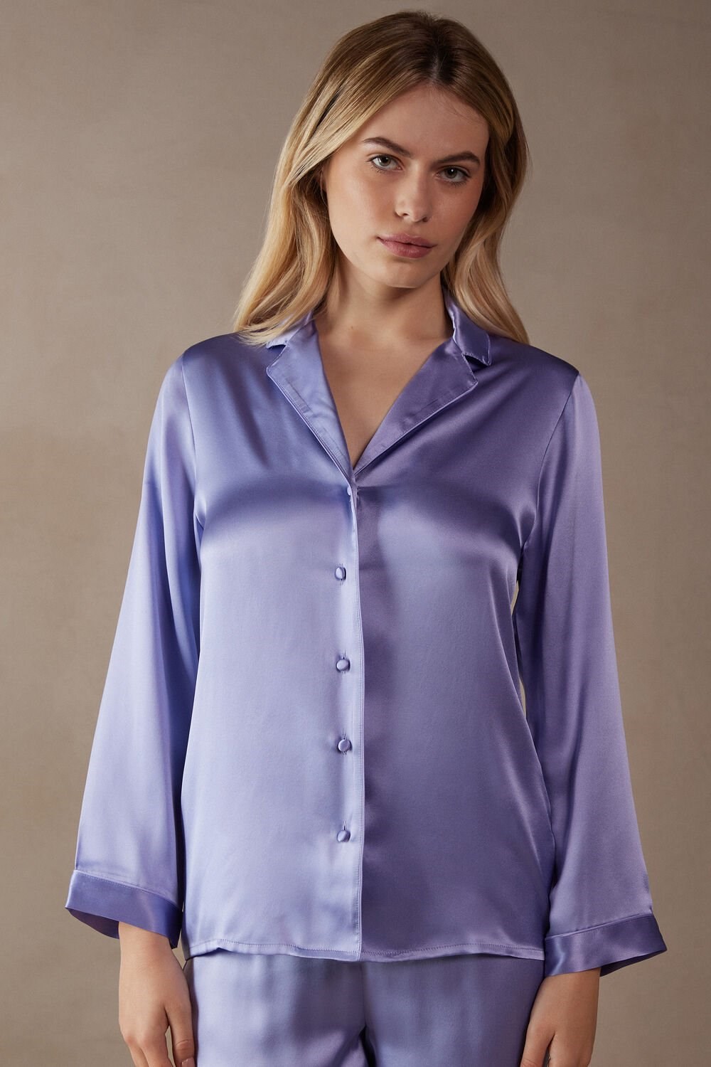 Violet - 212j - Sweet Lavender Intimissimi Mannish-Cut Jacket in Silk Satin | TCBX-95276