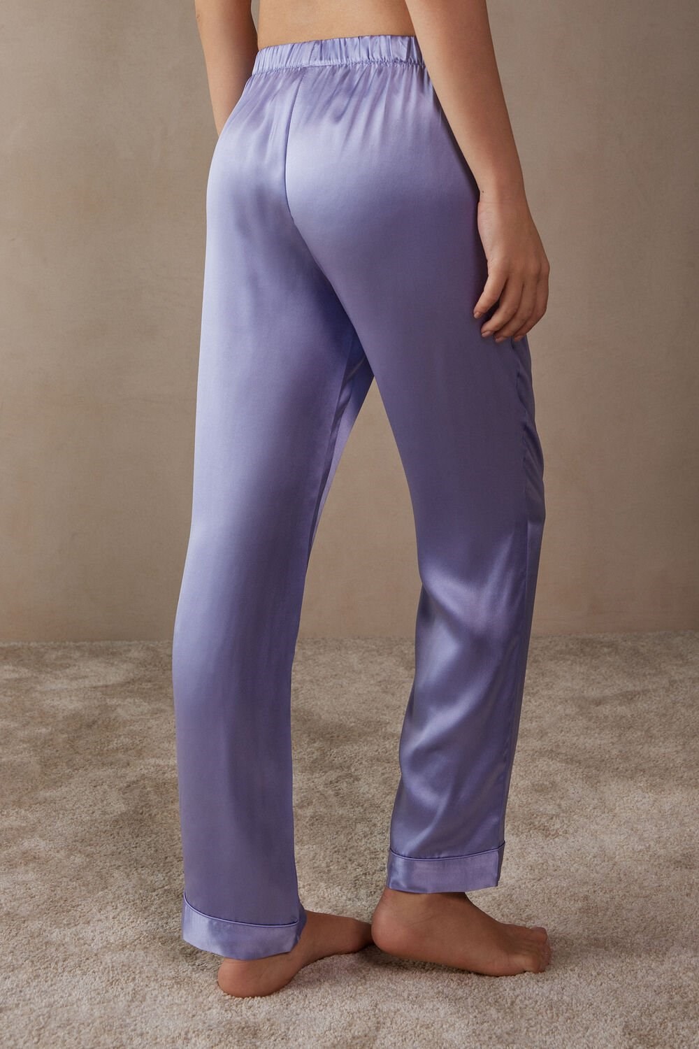 Violet - 212j - Sweet Lavender Intimissimi Silk Satin Pajama Pants | WSAG-72619