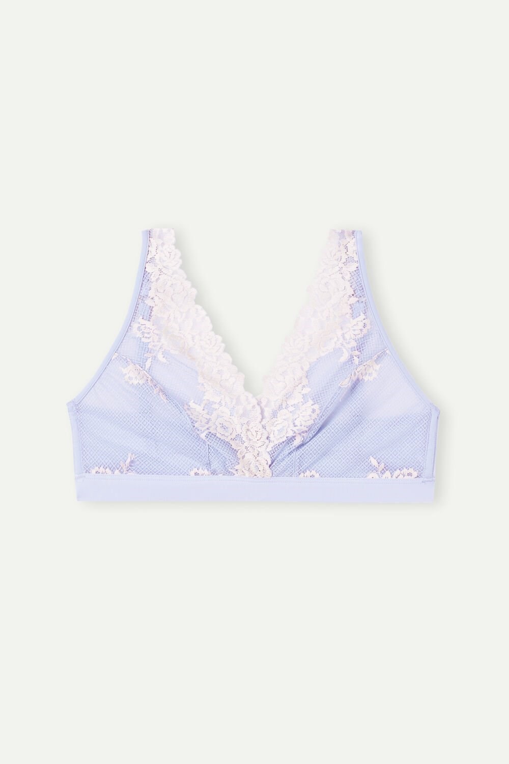 Violet - 214j - Sweet Lavender / Ivory Intimissimi Pretty Flowers Lara Triangle Bra | HQSA-36071