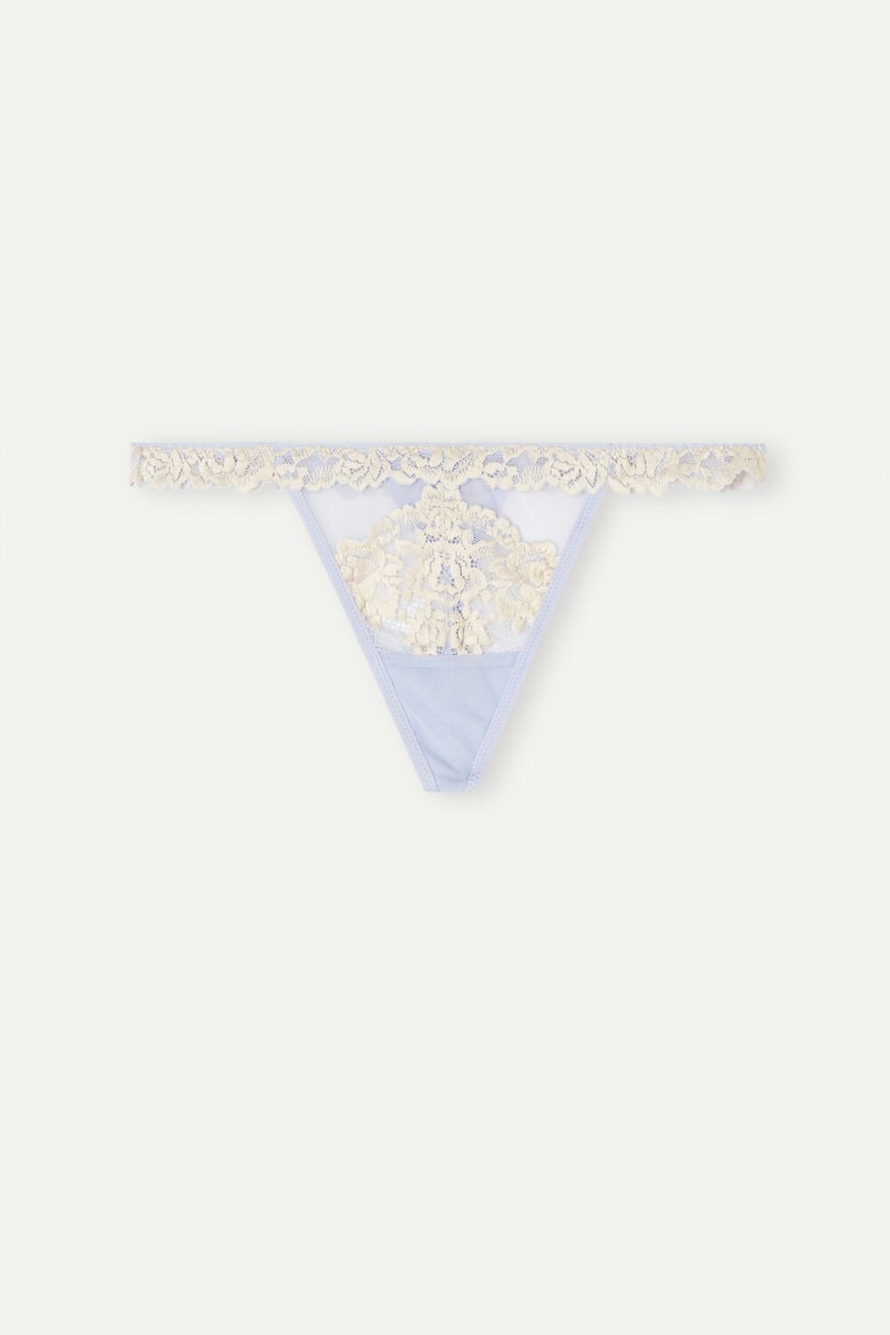 Violet - 214j - Sweet Lavender / Ivory Intimissimi Pretty Flowers String Thong | SCZV-63845