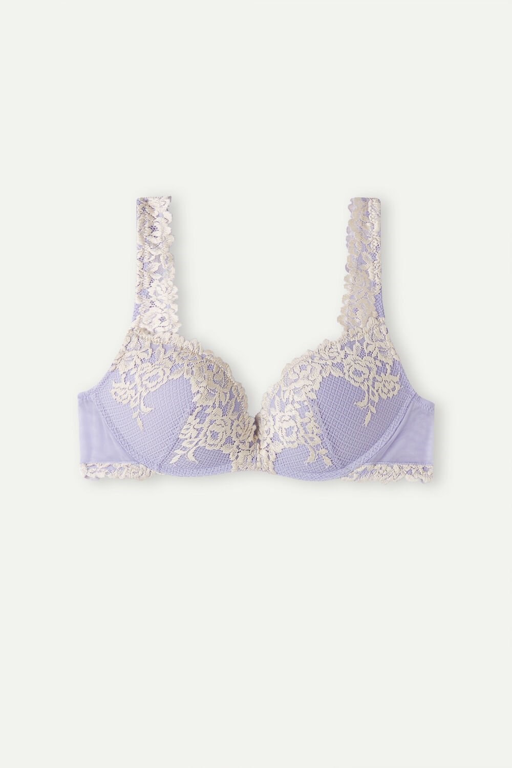 Violet - 214j - Sweet Lavender / Ivory Intimissimi Pretty Flowers Gioia Super Push-up Bra | UQAE-64501