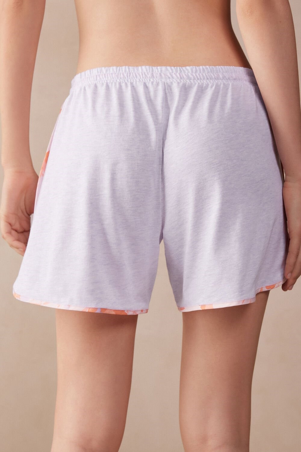 Violet - 3059 - Bianco Intimissimi Iris and Apricot Supima® Ultrafresh Cotton Shorts | XQON-97201