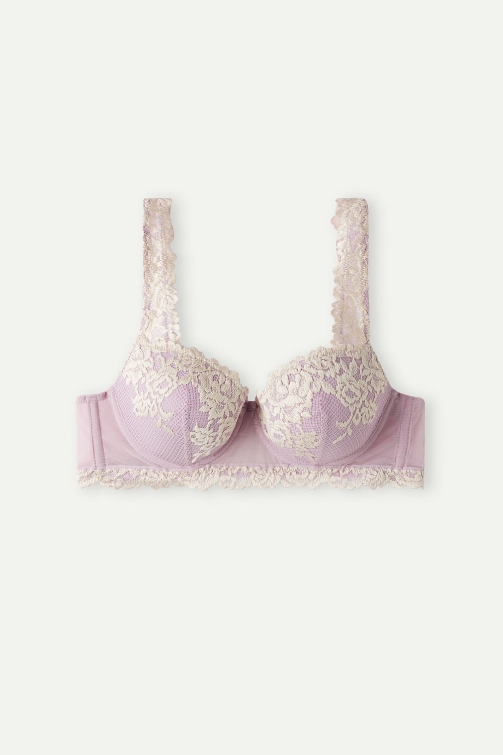 Violet - 876i - Orchid Lilac / Ivory Intimissimi Pretty Flowers Sofia Balconette Bra | UNOF-54379