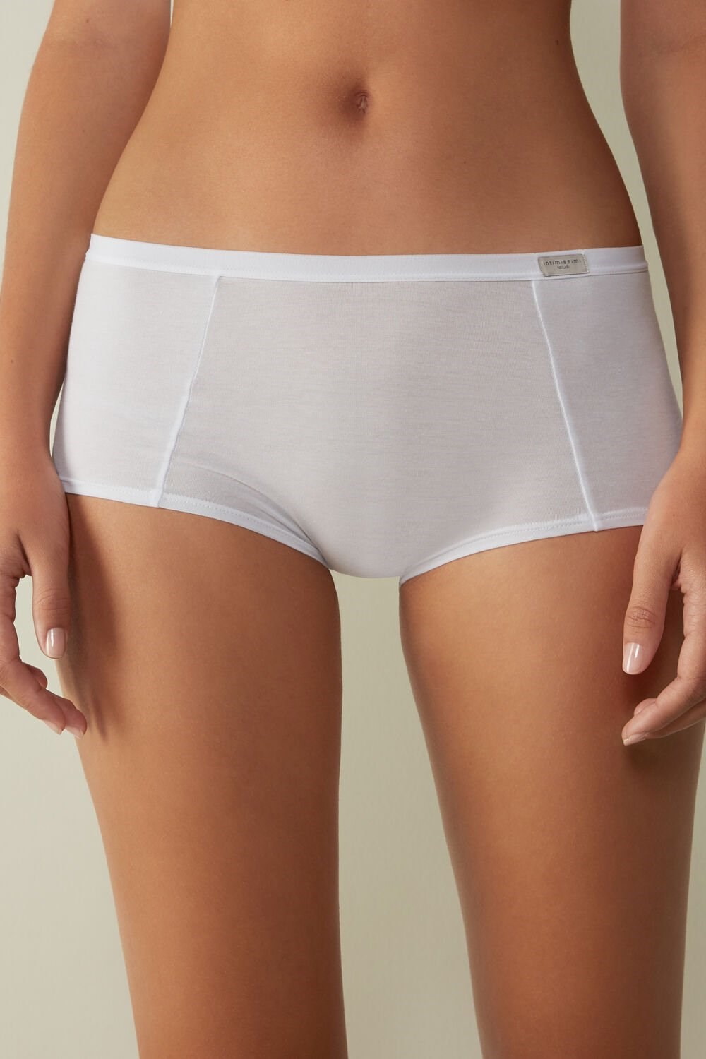 White - 001 - White Intimissimi Cotton Boyshorts | ZIRX-32075