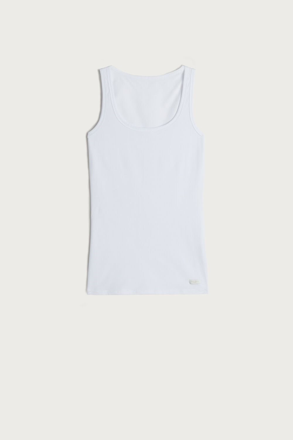 White - 001 - White Intimissimi Cotton Tank Top | JYQO-52843