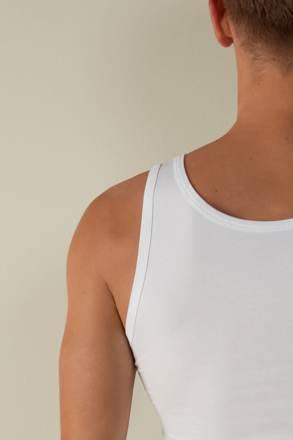 White - 001 - White Intimissimi Crew Neck Tank Top | KIXC-10938