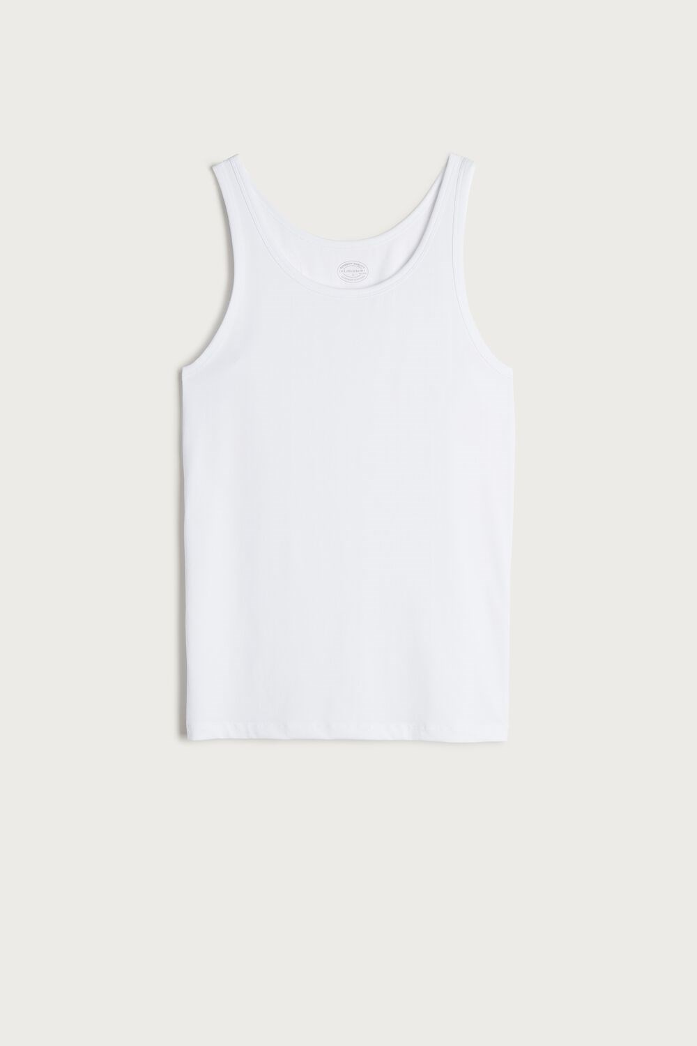 White - 001 - White Intimissimi Crew Neck Tank Top | KIXC-10938