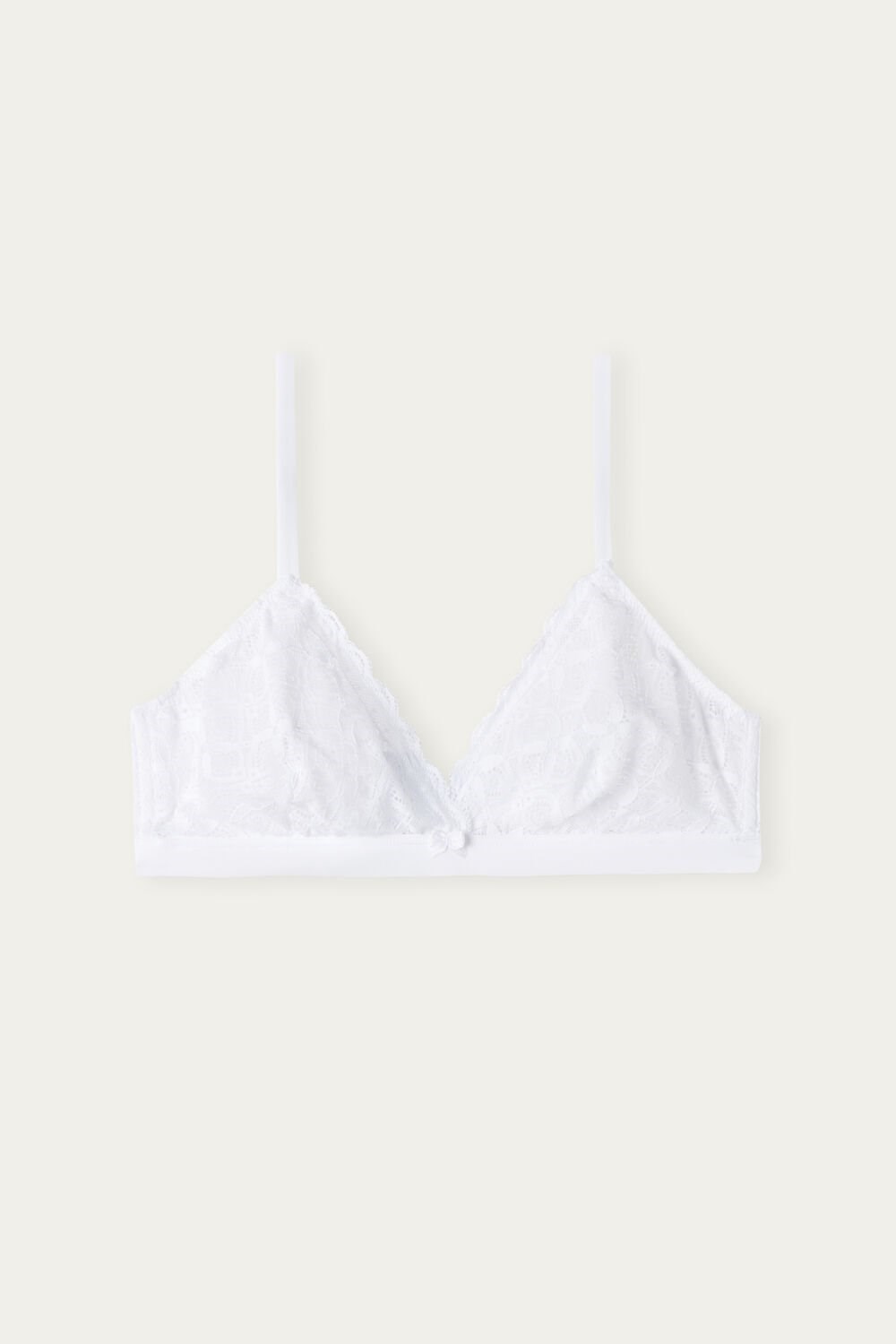 White - 001 - White Intimissimi Emma Triangle Bra in Lace | LXUO-86459