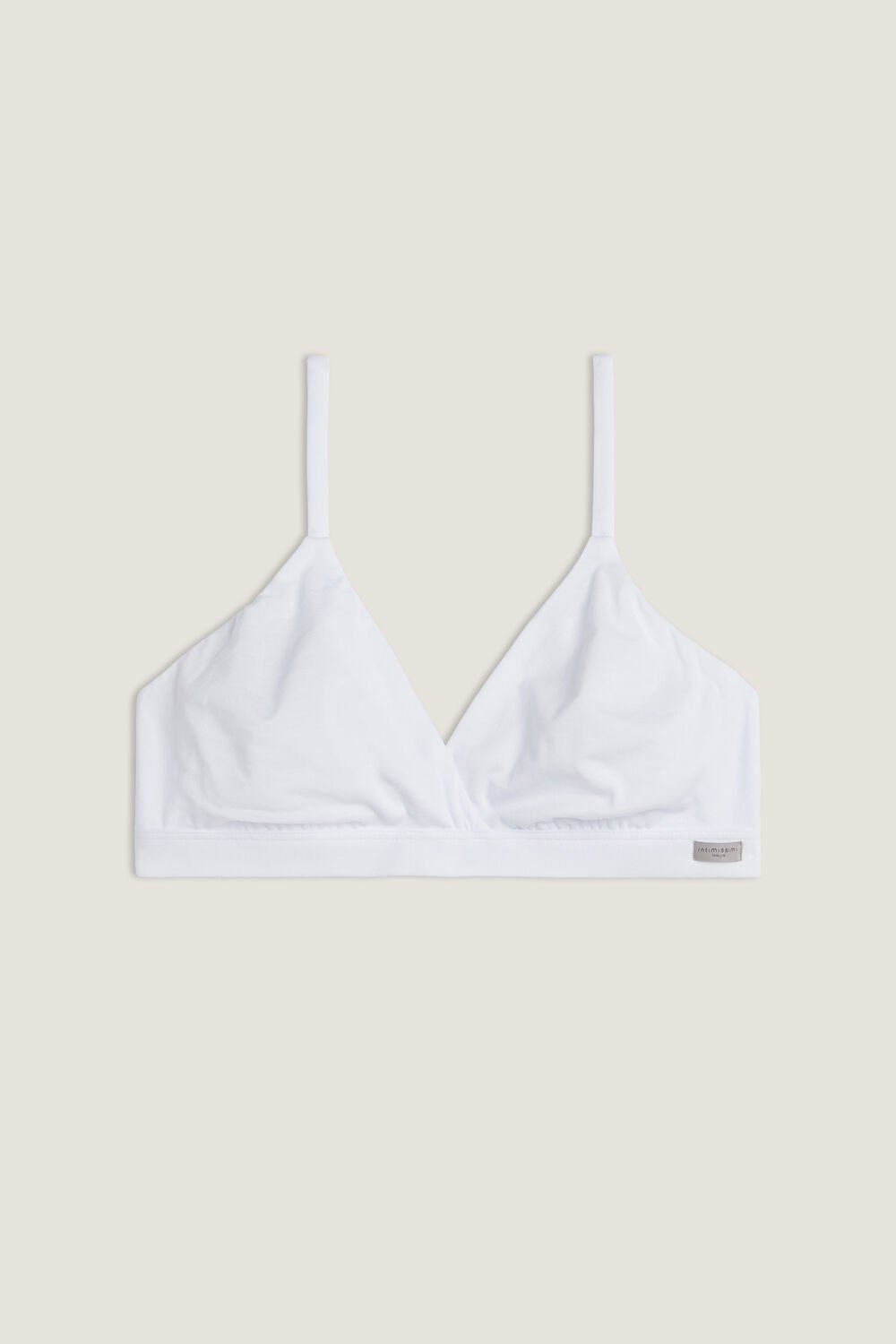 White - 001 - White Intimissimi Emma Triangle Bra in Natural Cotton | ZVYA-02897