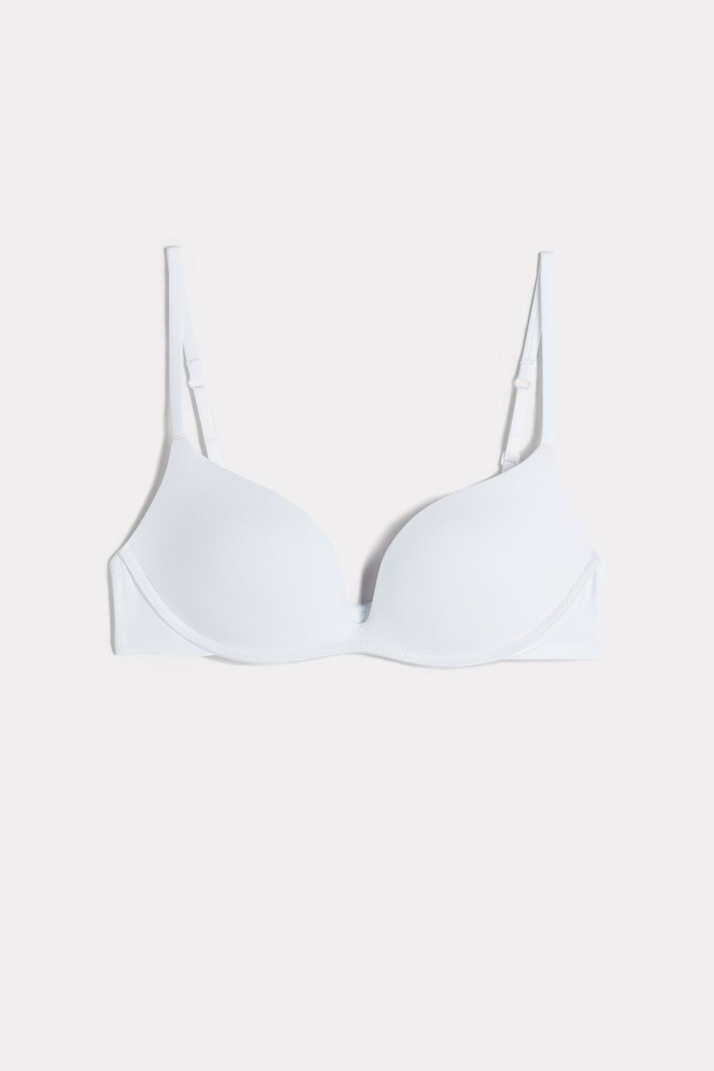 White - 001 - White Intimissimi Gioia C-D Cup Microfiber Super Push-Up Bra | VIYK-63197