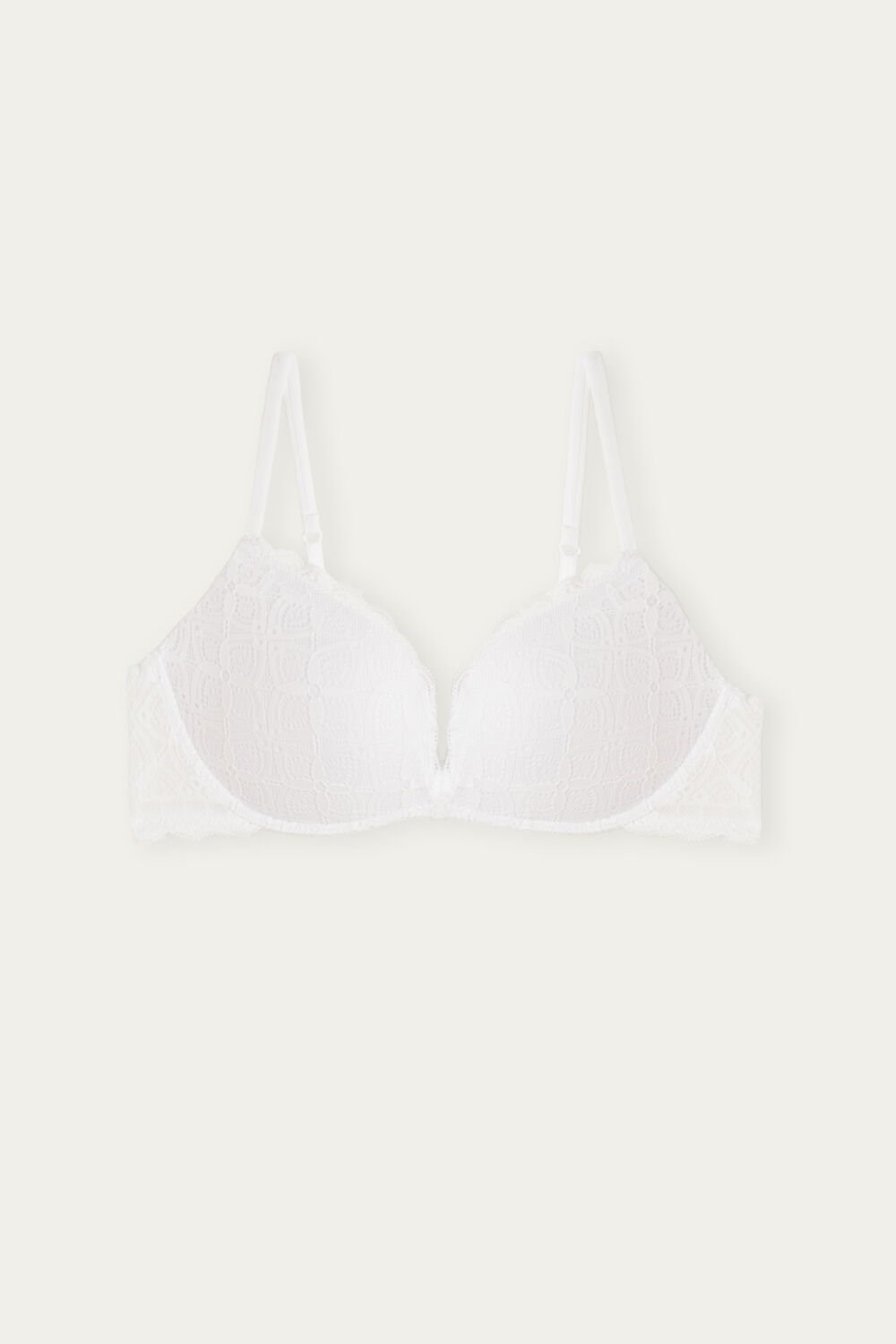 White - 001 - White Intimissimi Gioia Super Push-Up Bra in Lace | NLZR-02594